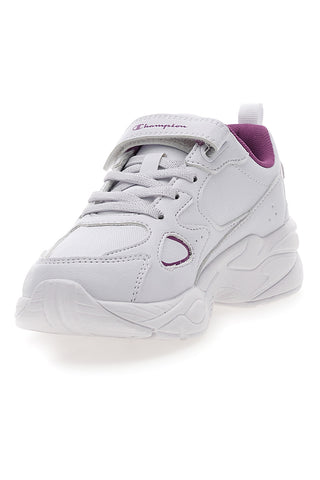 Weiße und fuchsiafarbene Sneakers mit Klettverschluss und elastischen Schnürsenkeln CHAMPION COUNTESS G PS