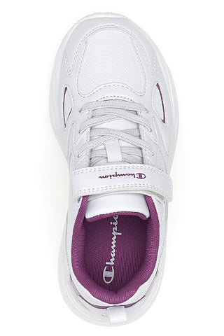 Weiße und fuchsiafarbene Sneakers mit Klettverschluss und elastischen Schnürsenkeln CHAMPION COUNTESS G PS