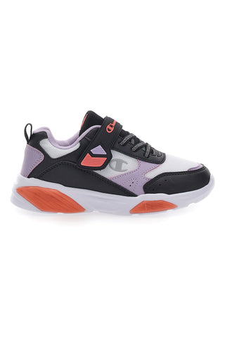 Sneakers Bianche Con Luci e Dettagli Neri e Lilla CHAMPION WAVE B PS