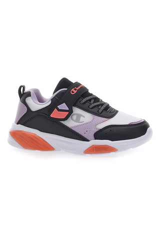 Sneakers Bianche Con Luci e Dettagli Neri e Lilla CHAMPION WAVE B PS