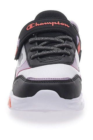 Sneakers Bianche Con Luci e Dettagli Neri e Lilla CHAMPION WAVE B PS