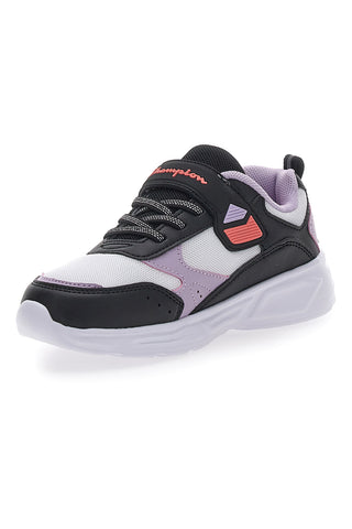 Sneakers Bianche Con Luci e Dettagli Neri e Lilla CHAMPION WAVE B PS