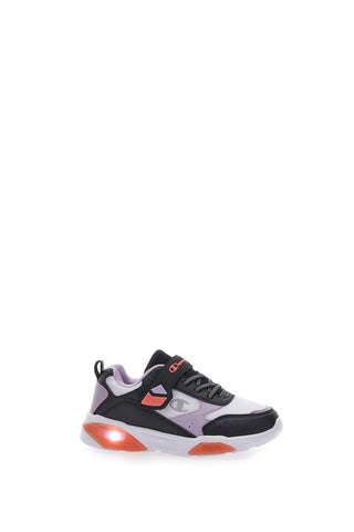 Sneakers Bianche Con Luci e Dettagli Neri e Lilla CHAMPION WAVE B PS