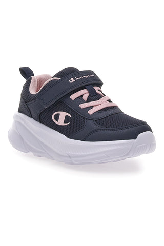 Sneakers Navy con Lacci Elastici e Logo Rosa CHAMPION HRO G PS Low Cut Shoe