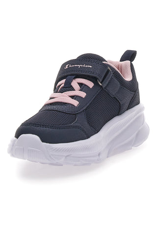 Sneakers Navy con Lacci Elastici e Logo Rosa CHAMPION HRO G PS Low Cut Shoe