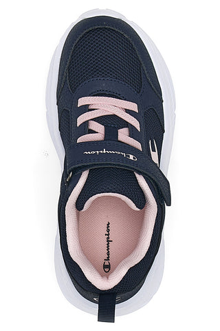 Sneakers Navy con Lacci Elastici e Logo Rosa CHAMPION HRO G PS Low Cut Shoe