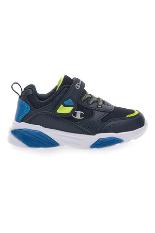 Blaue Sneakers mit Lichtern und Verschluss mit Druckknopf CHAMPION WAVE B TD