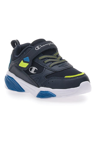 Blaue Sneakers mit Lichtern und Verschluss mit Druckknopf CHAMPION WAVE B TD