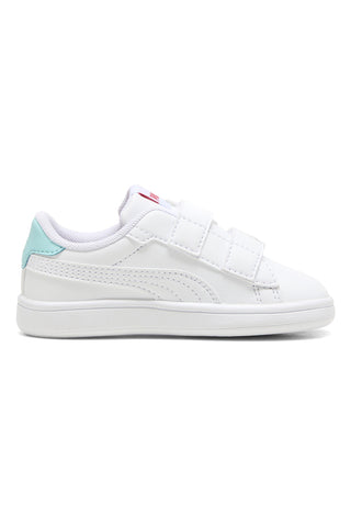 Weiße Sneakers mit Klettverschluss und Marinedetails Puma Smash 3.0 Badges V Inf