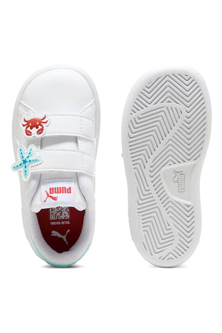 Weiße Sneakers mit Klettverschluss und Marinedetails Puma Smash 3.0 Badges V Inf