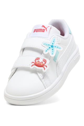 Weiße Sneakers mit Klettverschluss und Marinedetails Puma Smash 3.0 Badges V Inf