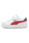 Weiße Sneakers mit rotem Seitenlogo und Klettverschluss Puma Caven 2.0 AC+ Inf