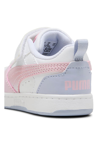 Weiße und rosafarbene Puma Rebound V6 Lo Blurry Dreams AC+ Inf-Sneaker