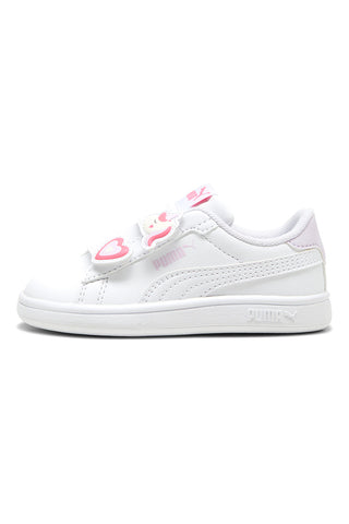Weiße Sneakers mit Klettverschluss und Marinedetails Puma Smash 3.0 Badges V Inf