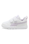 Weiße und lila Turnschuhe Puma Courtflex V3 Dotty V Inf