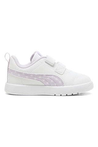 Weiße und lila Turnschuhe Puma Courtflex V3 Dotty V Inf