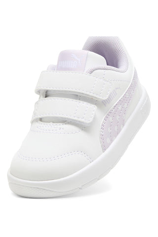 Weiße und lila Turnschuhe Puma Courtflex V3 Dotty V Inf