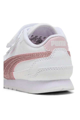 Weiße und rosa Turnschuhe Puma St Runner V4 Sl Glitter V Inf