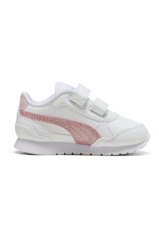Sneakers Bianche e Rosa Puma St Runner V4 Sl Glitter V Inf