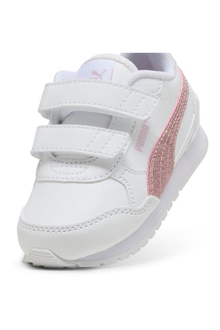 Weiße und rosa Turnschuhe Puma St Runner V4 Sl Glitter V Inf