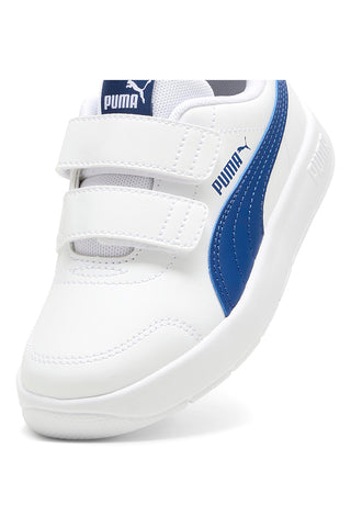 Puma Courtflex V3 V PS Sneaker in Weiß und Blau