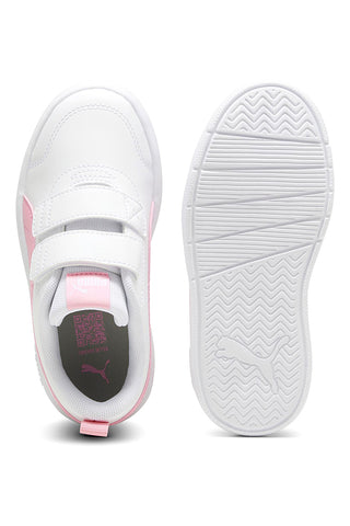 Sneakers Bianche e Rosa Puma Courtflex v3 Ps