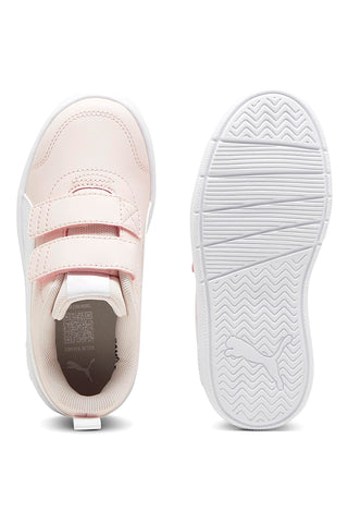 Puma Courtflex V3 V PS – Rosa-weiße Sneaker mit Riemen