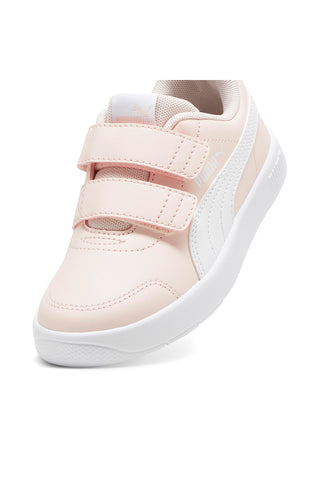 Puma Courtflex V3 V PS – Rosa-weiße Sneaker mit Riemen