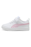 Sneakers Bianche con Logo Laterale Rosa e Velcro Puma RICKIE AC+PS
