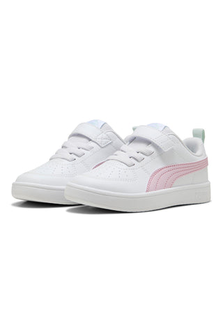 Sneakers Bianche con Logo Laterale Rosa e Velcro Puma RICKIE AC+PS