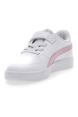 Sneakers Bianche con Logo Laterale Rosa e Velcro Puma RICKIE AC+PS