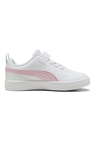 Sneakers Bianche con Logo Laterale Rosa e Velcro Puma RICKIE AC+PS