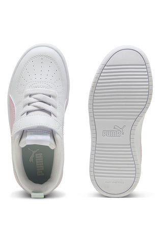 Sneakers Bianche con Logo Laterale Rosa e Velcro Puma RICKIE AC+PS
