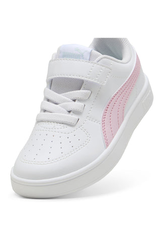 Sneakers Bianche con Logo Laterale Rosa e Velcro Puma RICKIE AC+PS