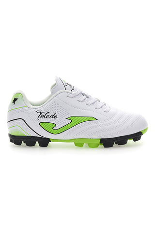 Joma Toledo Jr 2502 Hard Ground Fußballschuhe in Weiß und Limettengrün