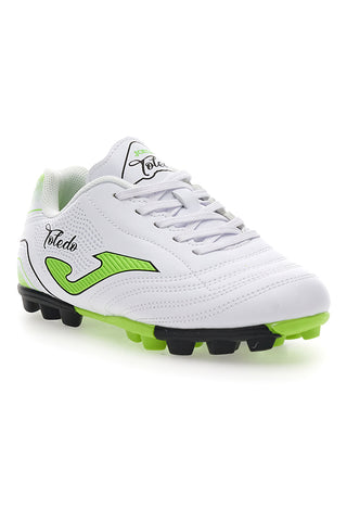 Scarpe da Calcio Bianche e Lime Joma Toledo Jr 2502 Hard Ground