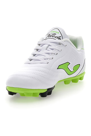 Scarpe da Calcio Bianche e Lime Joma Toledo Jr 2502 Hard Ground