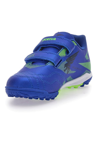 Scarpe da Calcio Blu Con Strappi in Velcro Joma Powerfull Jr 2504 Turf