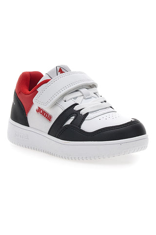 Schwarz-weiße Sneakers mit Klettverschluss JOMA PLATEA LOW JR 2506
