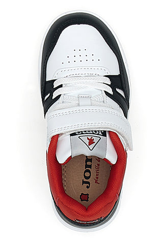 Schwarz-weiße Sneakers mit Klettverschluss JOMA PLATEA LOW JR 2506