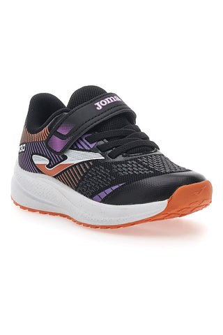 Schwarze und violette Sneakers mit Klettverschluss JOMA PLATEA LOW JR 2506