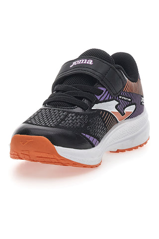Schwarze und violette Sneakers mit Klettverschluss JOMA PLATEA LOW JR 2506