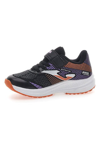 Schwarze und violette Sneakers mit Klettverschluss JOMA PLATEA LOW JR 2506