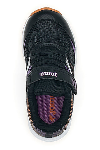 Schwarze und violette Sneakers mit Klettverschluss JOMA PLATEA LOW JR 2506