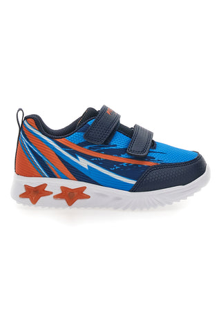 Sneakers Blu e Arancioni con Velcro e Luci PITT KIDS K21900