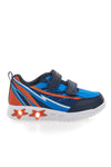 Blaue und orange Sneakers mit Klettverschluss und Lichtern PITT KIDS K21900