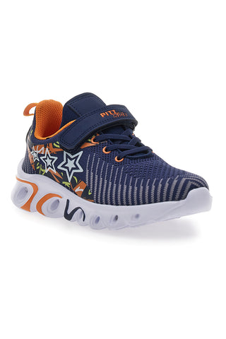 Blaue Sneakers mit Mesh-Obermaterial und Klettverschluss PITT KIDS K191562