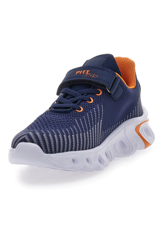 Blaue Sneakers mit Mesh-Obermaterial und Klettverschluss PITT KIDS K191562
