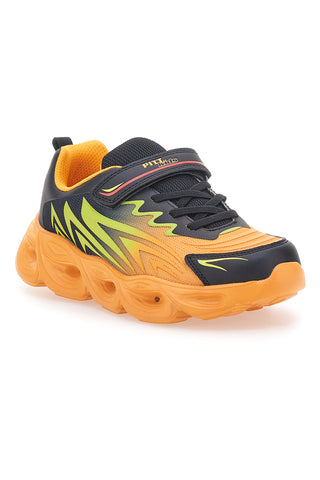 Sneakers Arancione con Dettagli Neri e Velcro PITT KIDS K191562