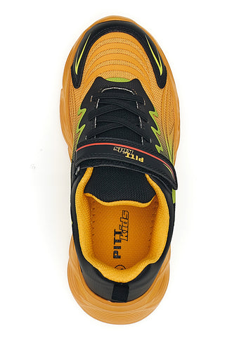 Orange Sneakers mit schwarzen Details und Klettverschluss PITT KIDS K191562